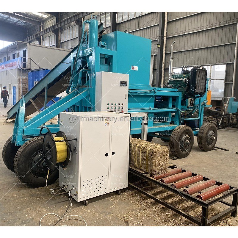 Μηχανή συσκευασίας σάκων για το άχυρο και το ξύλο με χωρητικότητα 80-120 μπαλών και PLC