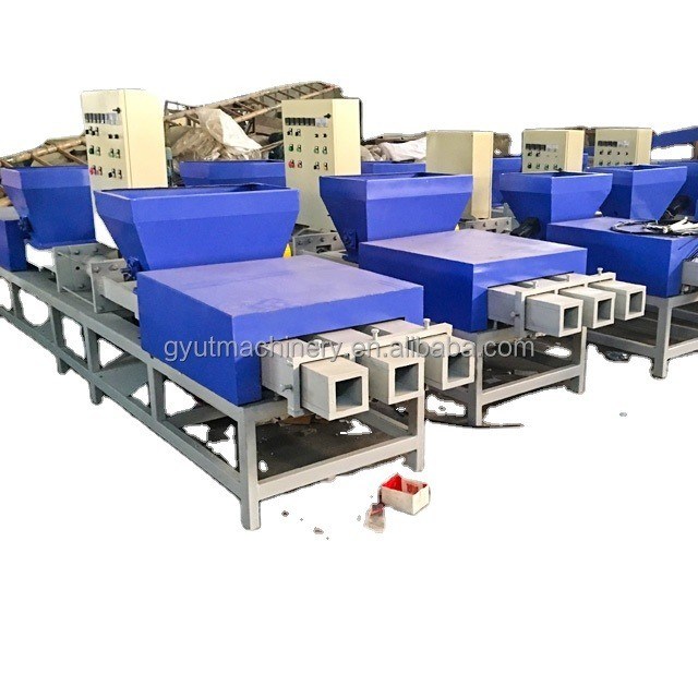 90mm*90mm Τέσσερις κεφαλές ξύλινο πριονιστικό μπλοκ κατασκευής μηχανή με στρογγυλή Hopper υψηλής χωρητικότητας